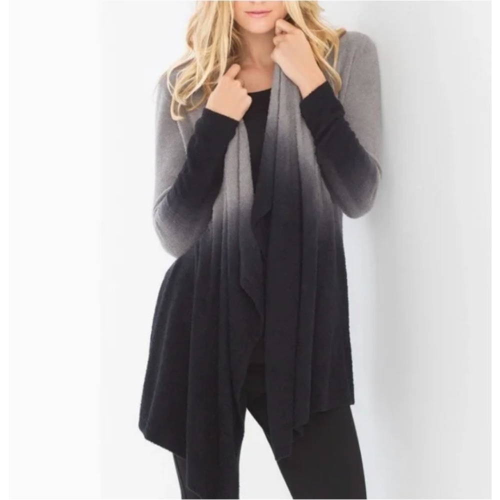 Barefoot Dreams Calypso Bamboo Fuzzy Ombré Draped Open Lounge Cardigan S/M